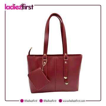 Maroon Shoulder/Tote Bag with Purse