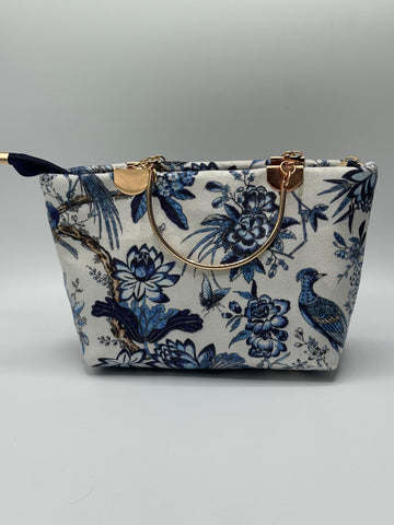 Blue Flowers Printed Carry Bag