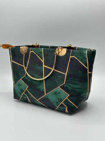 Green Embelem Printed Carry Bag